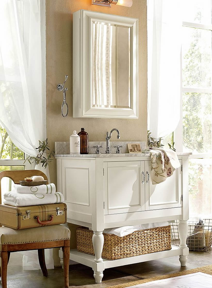How To Furnish A Small Bathroom Pottery Barn