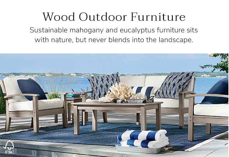 Wooden Outdoor Chairs Wood Patio Furniture Pottery Barn
