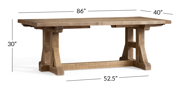 Stafford Reclaimed Wood Extending Dining Table Pottery Barn