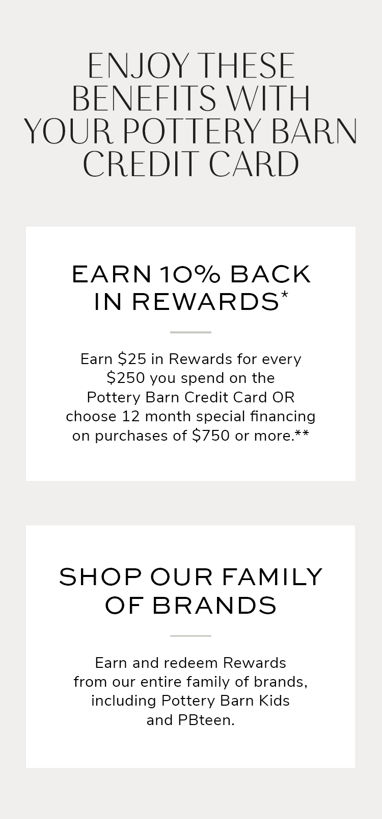 Pottery Barn Credit Card Pottery Barn