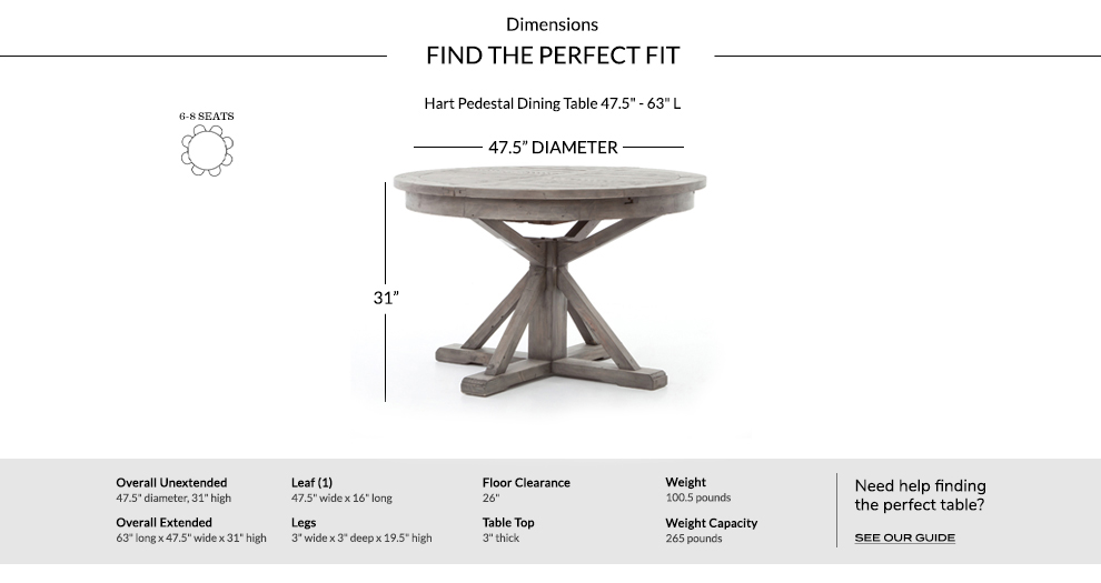 Hart Round Reclaimed Wood Pedestal Extending Dining Table Black Olive