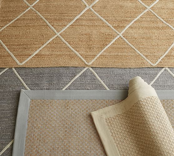 Jute Lattice Rug Flax/Ivory Pottery Barn