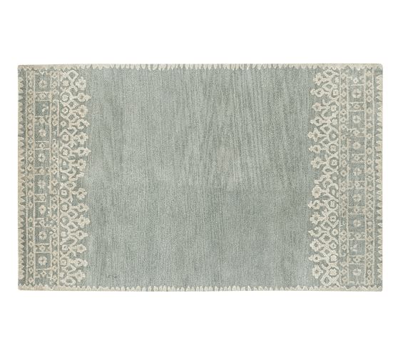Desa Bordered Wool Rug, 3x5', Blue