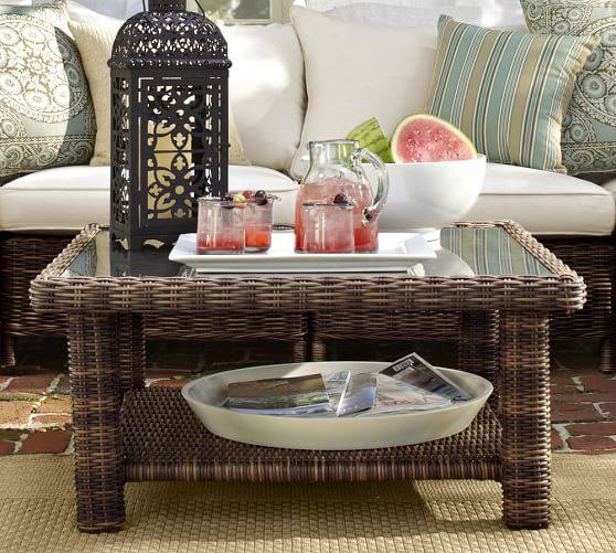 Torrey All-Weather Wicker Coffee Table - Espresso Pottery Barn Torrey All-Weather Wicker Coffee Table - Espresso - Torrey All-Weather Wicker Coffee Table - Espresso Pottery Barn