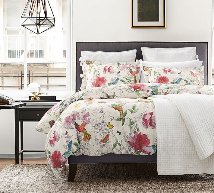 Hummingbird Reversible Duvet Cover Sham Pottery Barn