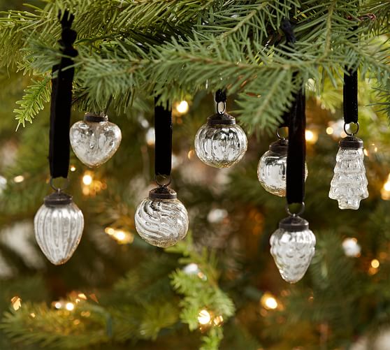 mini mercury glass shaped ornaments set of 24 pottery barn mini mercury glass shaped ornaments set of 24 pottery barn