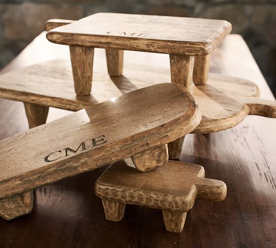 Blond Wood Paddle Pedestal, Small