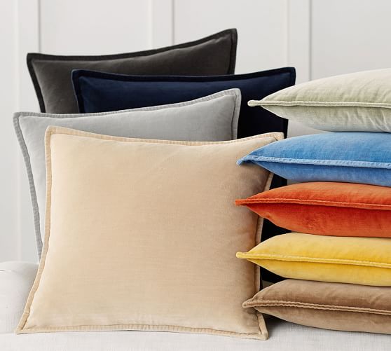 Washed Velvet Pillow Cover Pottery Barn