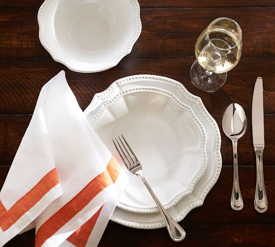 Leila 16Piece Dinnerware Set White Pottery Barn