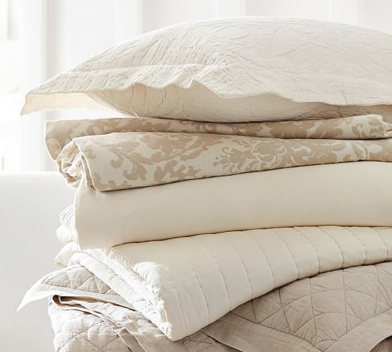 Jacquard Linen Medallion Duvet Cover & Sham Neutral Pottery Barn