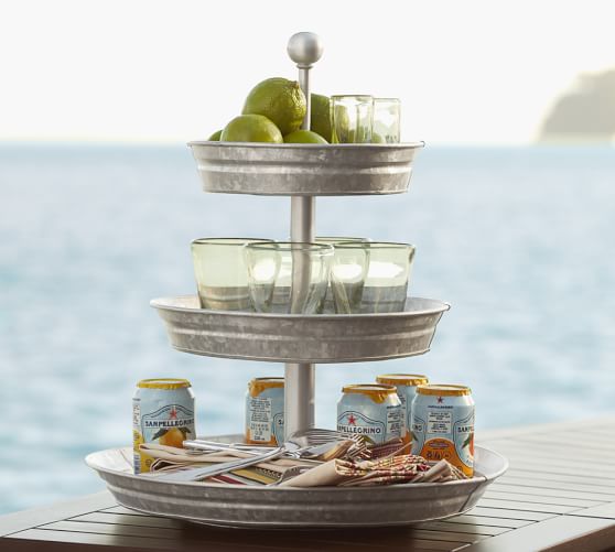 Rivet Galvanized Metal 3-Tier Stand