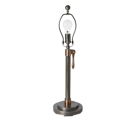 Sutter Adjustable Lever Table Lamp Base, Steel Finish