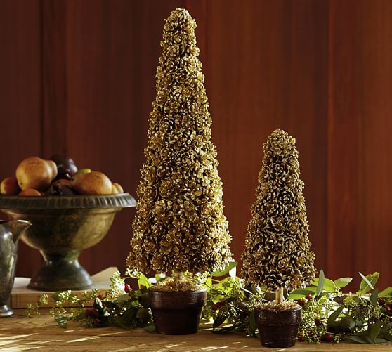 Gold Pincone Topiary, Medium