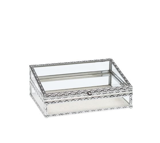 Antique Silver Jewelry Box, Small