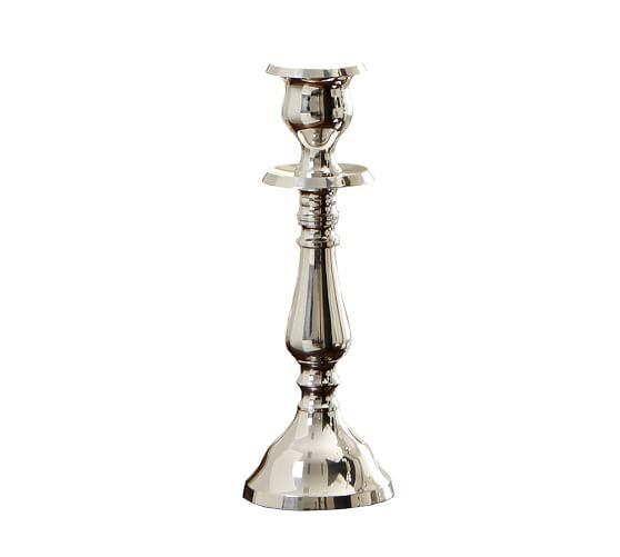 Eclectic Silver-Plated Candlestick Taper Holder