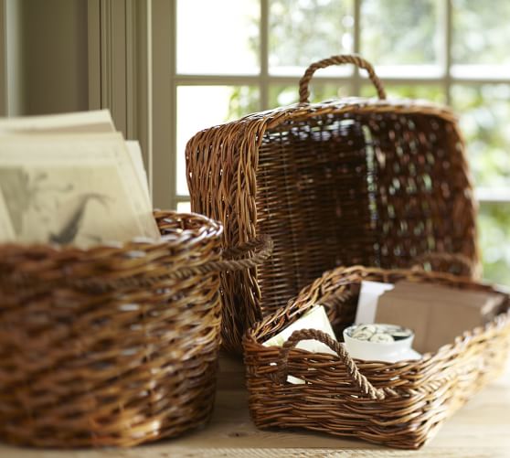 Woven Arurog & Abaca Rope Basket, Square Caddy, 16