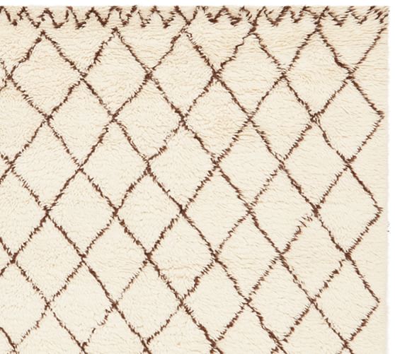 Beni Ourain Hand-Loomed Wool Rug Swatch, Ivory