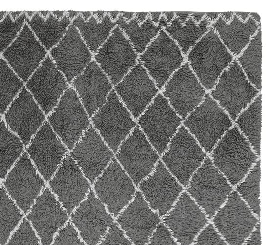 Beni Ourain Hand-Loomed Wool Rug Swatch, Gray