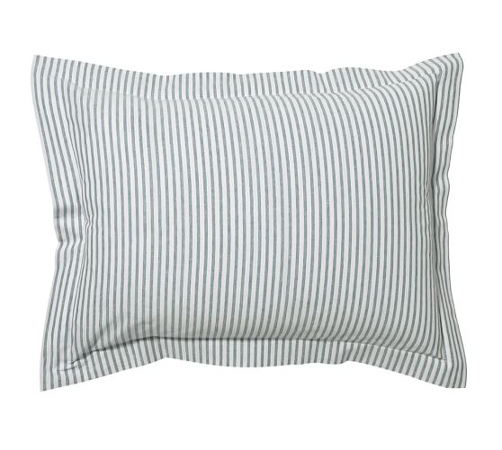 Vintage Ticking Stripe Sham, Standard, Blue
