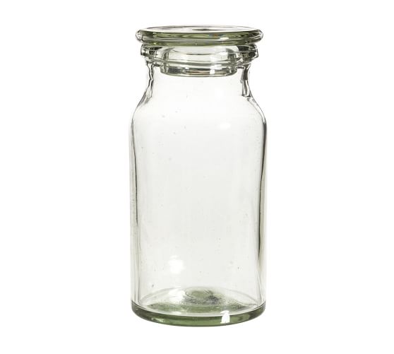 Recycled Glass Bath Canister, Large, Clear
