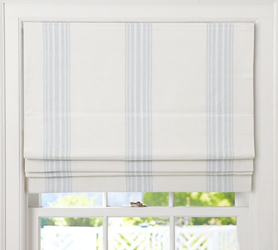 Riviera Stripe Cordless Roman Shade Pottery Barn