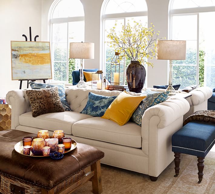 Chesterfield Upholstered Sofa Pottery Barn
