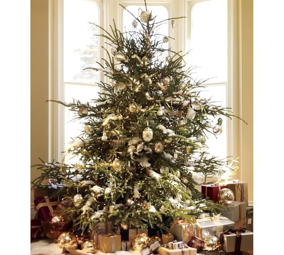 Silver Fluted Mercury Drop Ornament Pottery Barn