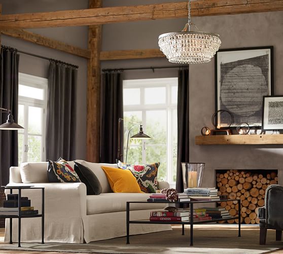 Clarissa Crystal Drop Round Chandelier Pottery Barn