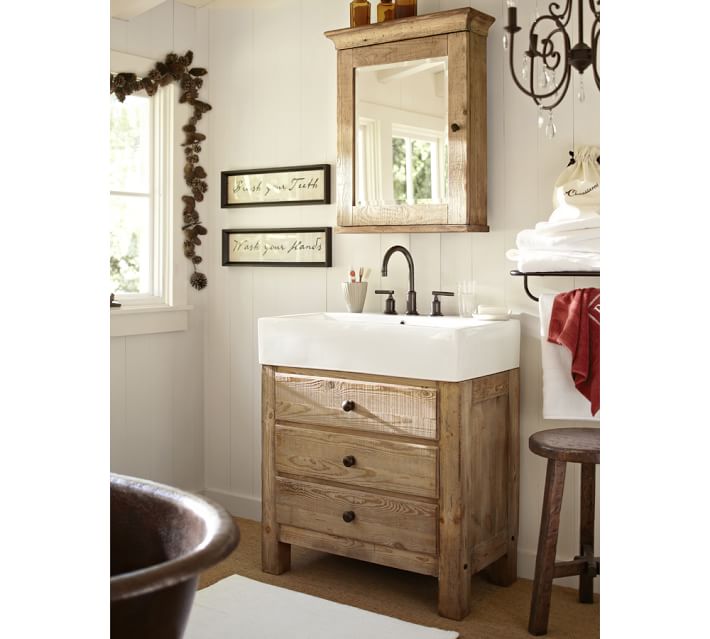 Mason Reclaimed Wood Recessed Medicine Cabinet - Wax Pine Finish Mason Reclaimed Wood Recessed Medicine Cabinet - Wax Pine finish | Pottery Barn - Mason Reclaimed Wood Recessed Medicine Cabinet - Wax Pine Finish