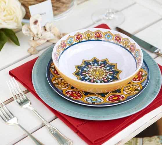 Talavera Melamine Dinnerware, Sets of 4 Pottery Barn