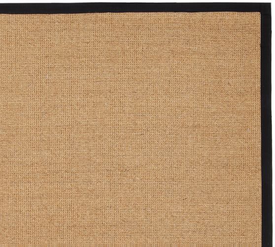 Color Bound Natural Sisal Rug Black Color Bound Natural Sisal Rug Black