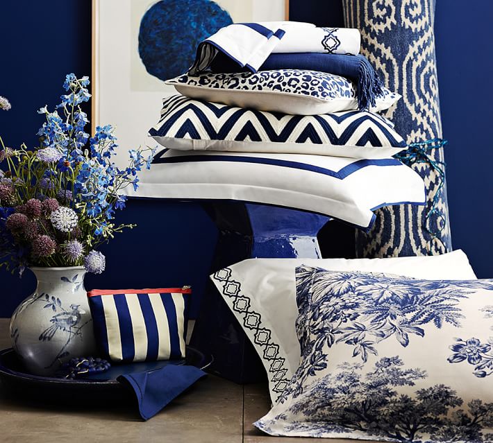 Matine Toile Duvet Cover Sham Twilight Blue Pottery Barn