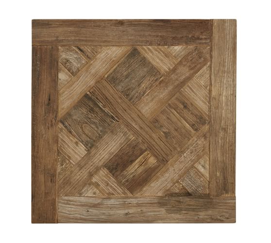 Parquet Reclaimed Wood Side Table Pottery Barn