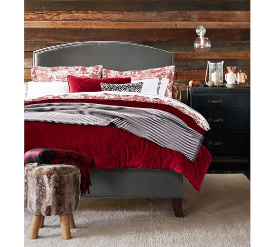 Velvet Comforter & Sham Ruby Pottery Barn