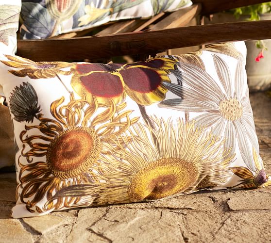 Sunflower Botanical Indoor/Outdoor Lumbar Pillow Pottery Barn