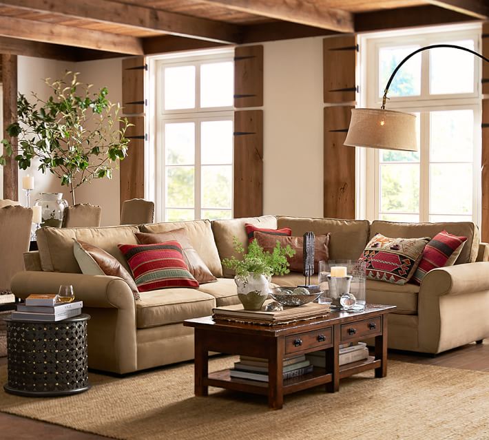Pearce Upholstered 3 Piece Sectional With Wedge Pottery Barn