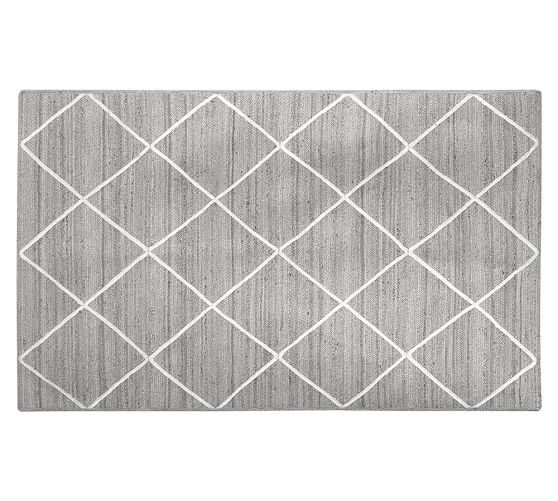 Jute Lattice Rug Gray/Ivory Pottery Barn