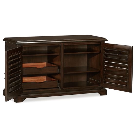 Holstead Shutter Small Media Console Pottery Barn