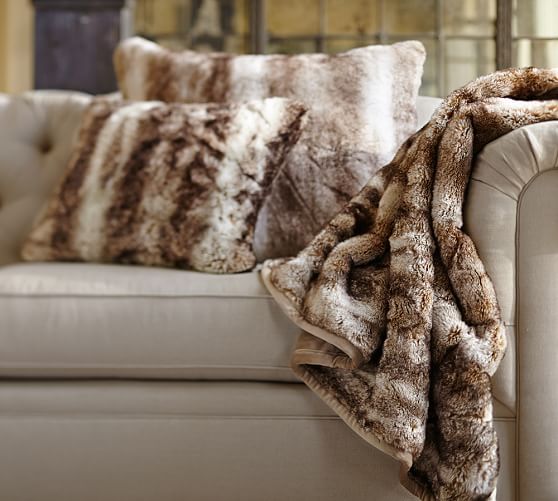 Faux Fur Pillow Cover Caramel Ombre Pottery Barn