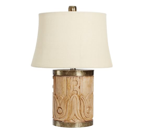 Rowan Carved Wood Table Lamp Bases Pottery Barn