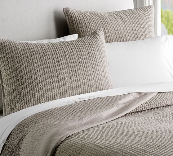 Velvet Channel Quilt & Sham Pottery Barn
