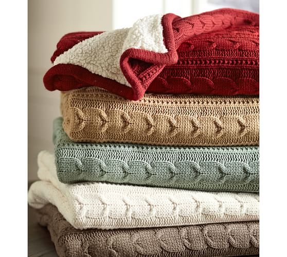 Cozy Cable Knit Throw Pottery Barn