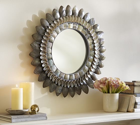 Bethany Round Shell Mirror Pottery Barn