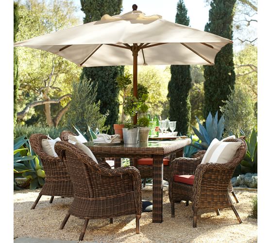 Rectangular Market Umbrella Solid Pottery Barn