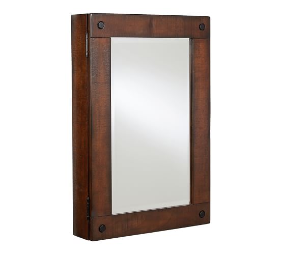 Benchwright WallMount Medicine Rustic Mahogany Finish