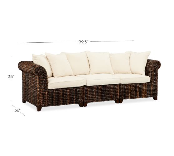 Seagrass Roll Arm Sofa Pottery Barn