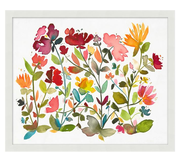 Floral Canvas Wall Art oversize floral pattern framed print | pottery barn Floral Canvas Wall Art oversize floral pattern framed print | pottery barn