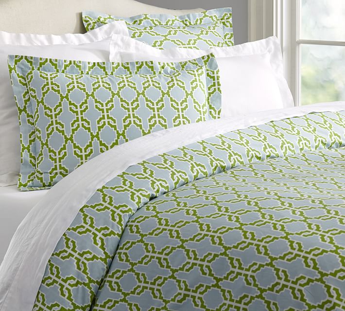 Shay Anic Duvet Cover Sham Blue Green Pottery Barn