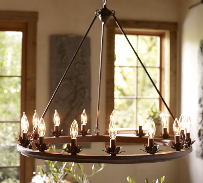 stanton leaf cup indoor/outdoor chandelier | pottery barn stanton leaf cup indoor/outdoor chandelier | pottery barn