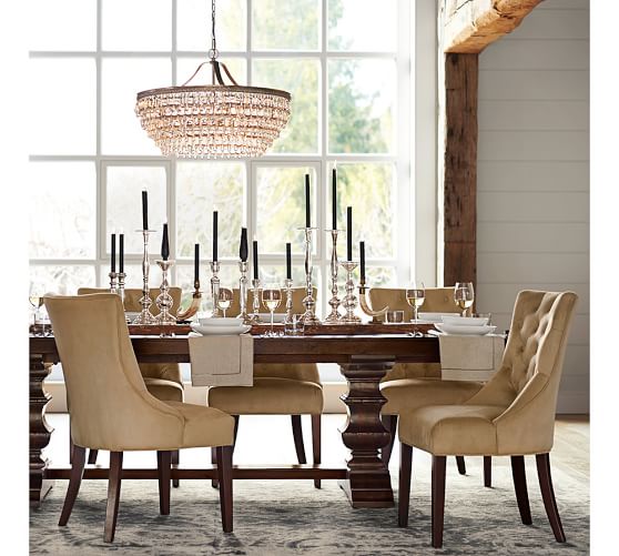 hayes tufted dining side chair | pottery barn hayes tufted dining side chair | pottery barn